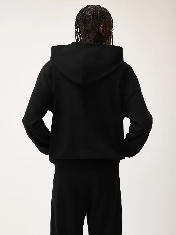 DNA Knitted Hoodie—black