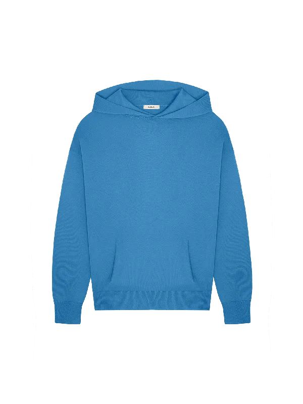 DNA Knitted Hoodie—geyser blue