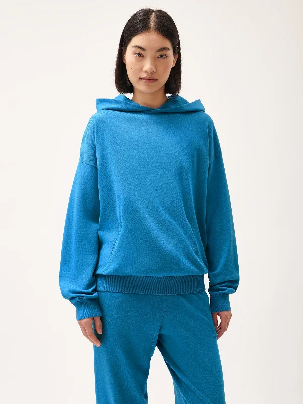 DNA Knitted Hoodie—geyser blue