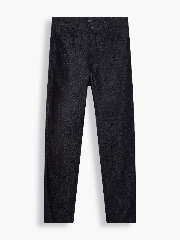 High-Rise Straight-Leg Jeans in Black