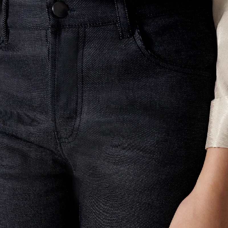 High-Rise Straight-Leg Jeans in Dark Indigo