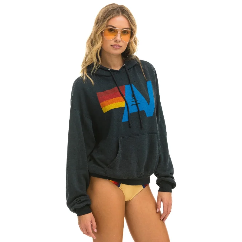 Aviator Nation Logo Pullover Hoodie Relaxed Charcoal