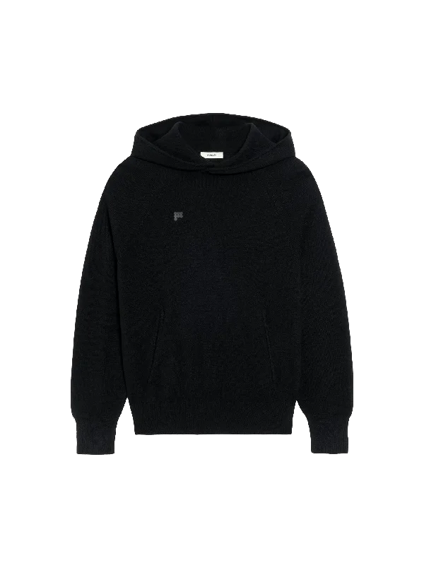 Recycled Cashmere Hoodie—black