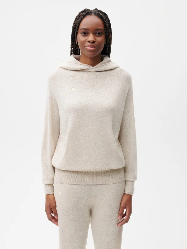 Recycled Cashmere Hoodie—oatmeal