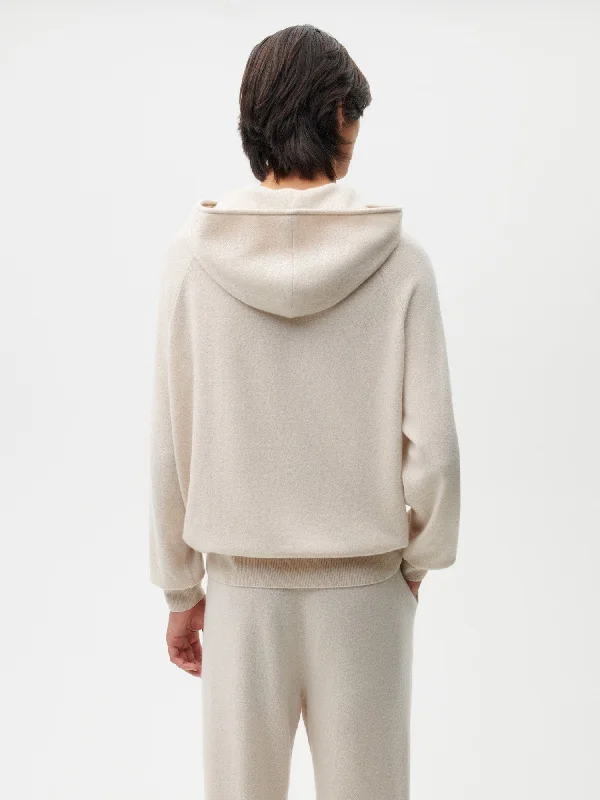 Recycled Cashmere Hoodie—oatmeal