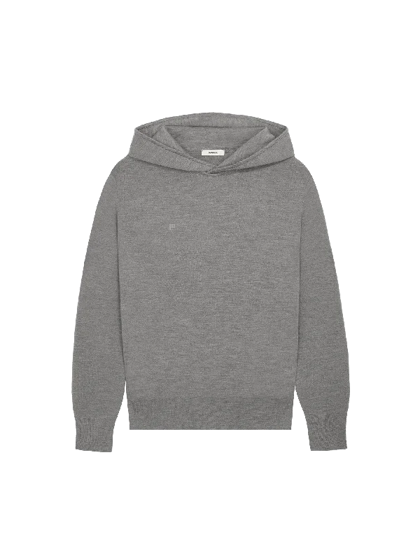 Regenerative Merino Wool Hoodie—grey marl