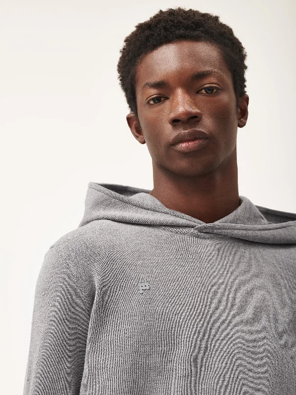 Regenerative Merino Wool Hoodie—grey marl