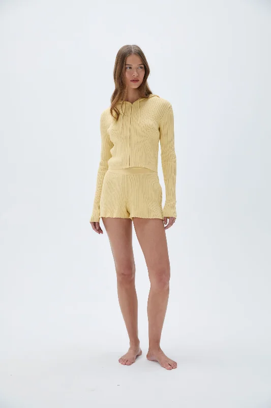 Rib Knit Short - Lemon Yellow