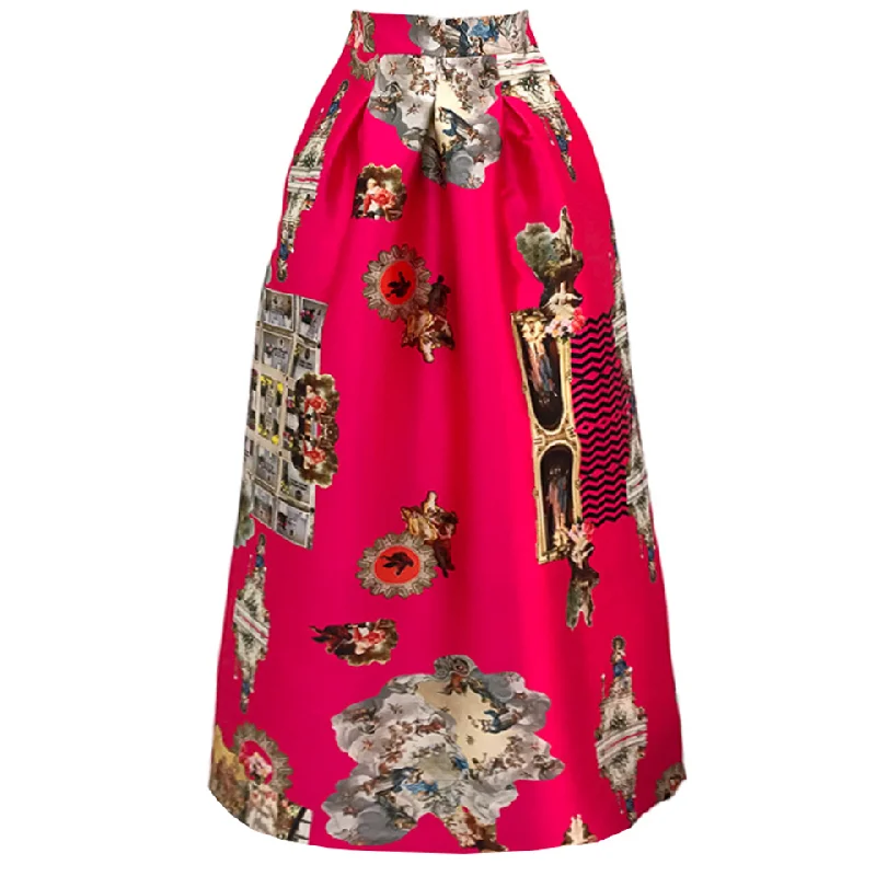 Sicily hot pink long skirt