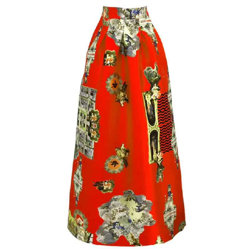 Sicily red long skirt