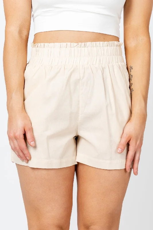 Stretch waist shorts natural